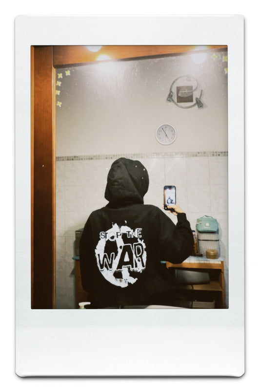 STOP THE WAR -Zip Boxy Hoodie THIO Store