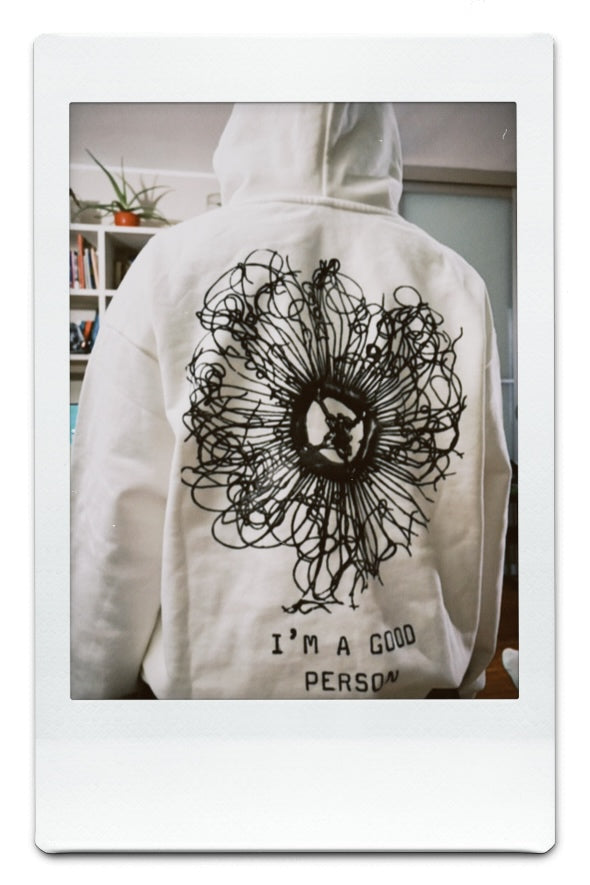 I'M A GOOD PERSON White Hoodie - Self-Worth Clothing | Emotional THIO | 460 GSM THIO