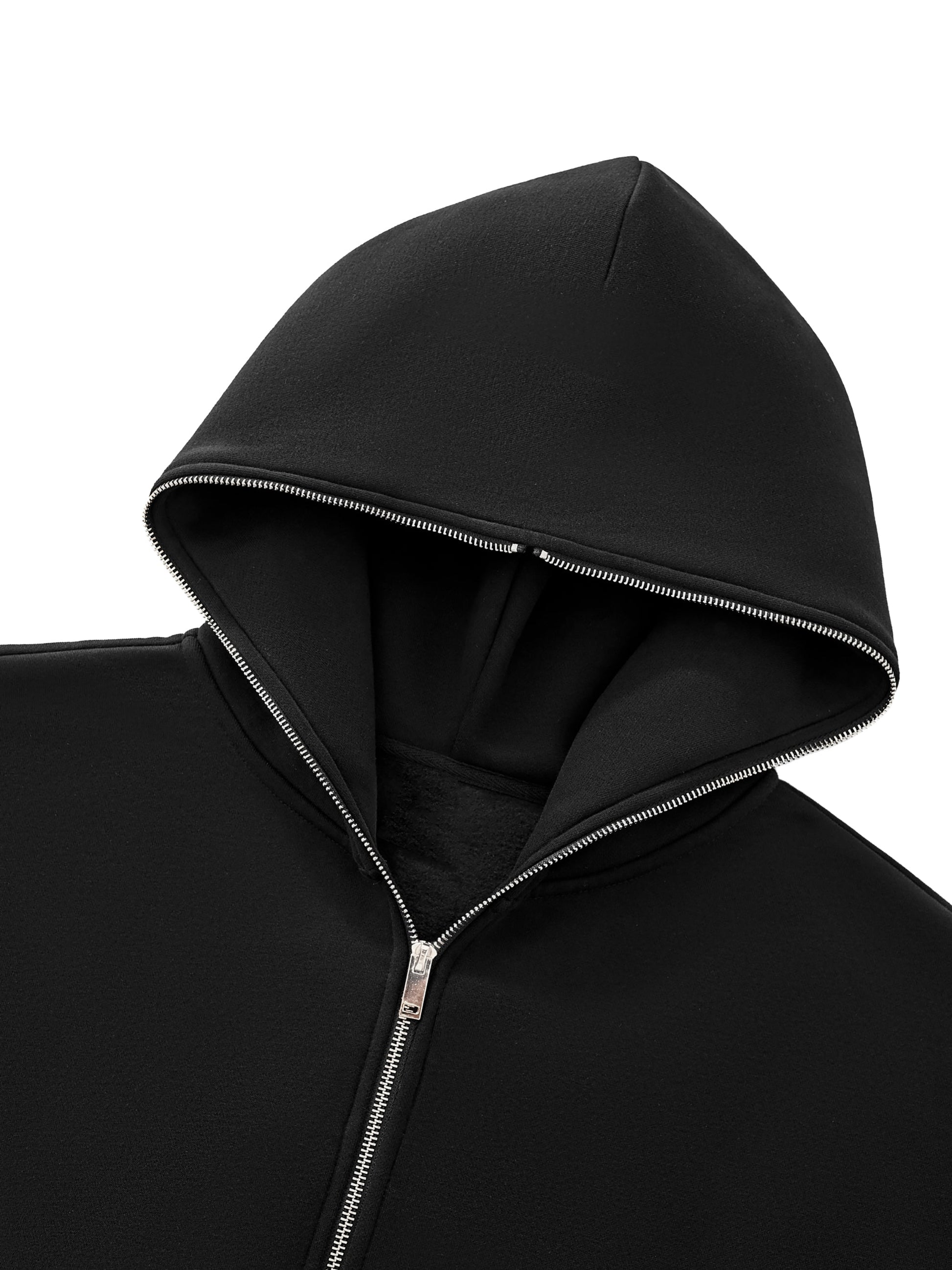 Fleeced Full-Zip Boxy Hoodie ODMPOD