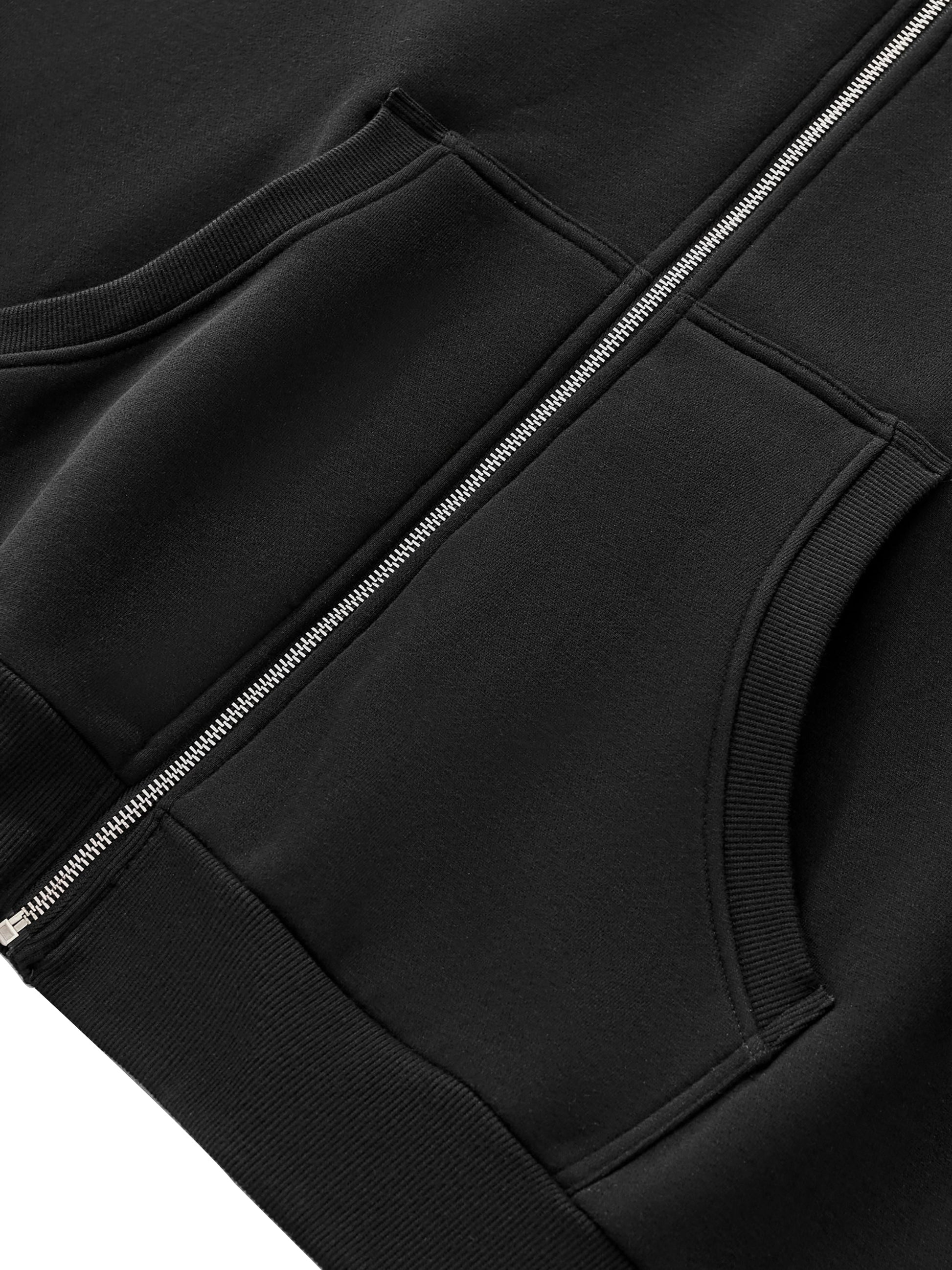 Fleeced Full-Zip Boxy Hoodie ODMPOD
